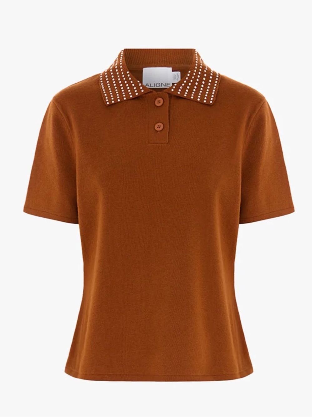 Aligne Anton Diamante  Wool-Blend Polo Sweater size 8